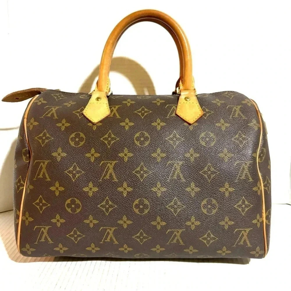 Louis Vuitton monogram speedy 45 vintage brown coated canvas LV top handle bag - Picture 2 of 13